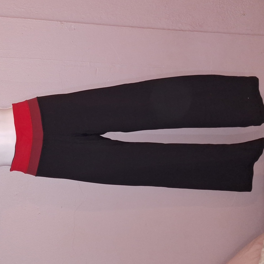 Black Yoga Pants with Red Waistband